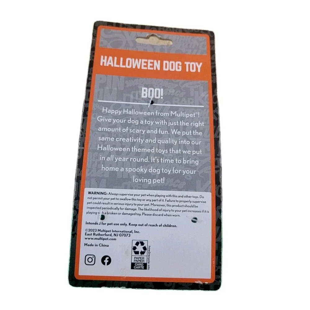 Multipet Frankenstein Dog Toy Plush Halloween Squeaky Green Monster NWT